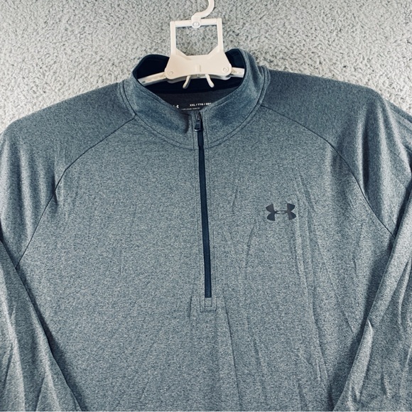Under Armour Men's 1/2 Zip Long Sleeve Sweatshirt Loose Heatgear Gray‎ XXL - Picture 5 of 10